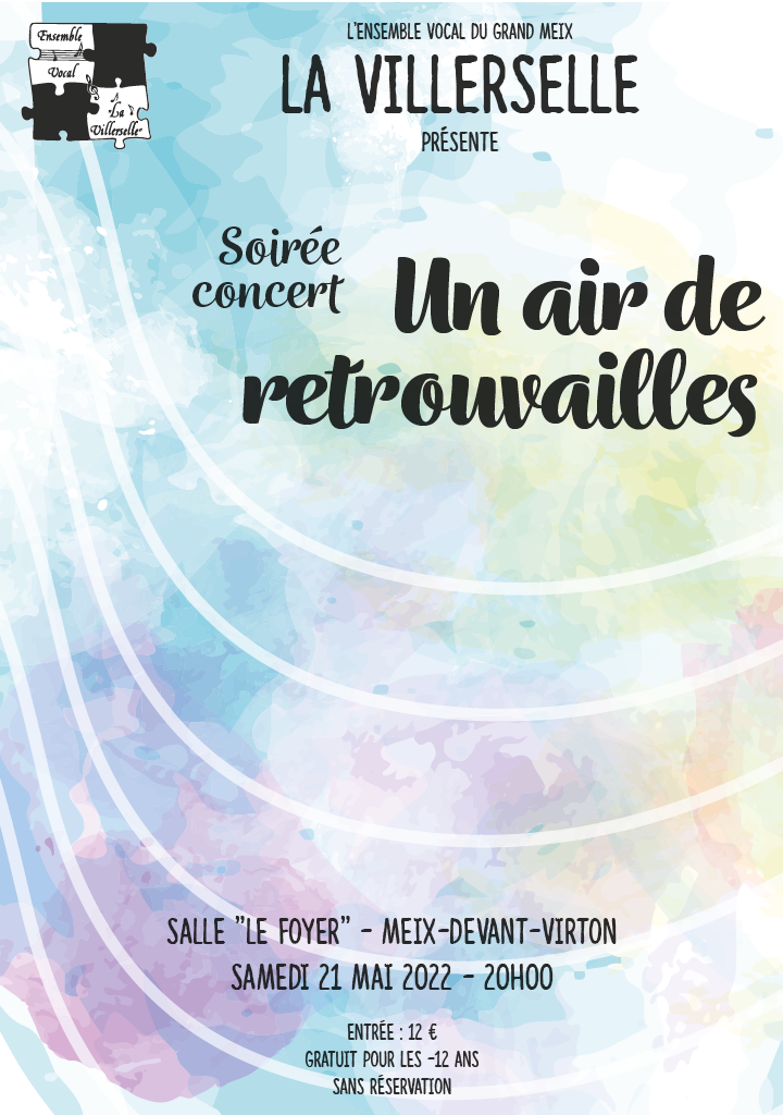 Soirée concert "Un petit air de retrouvailles' le 21 mai 2022 à 20h à la salle le FOyer à Meix-devant-Virton